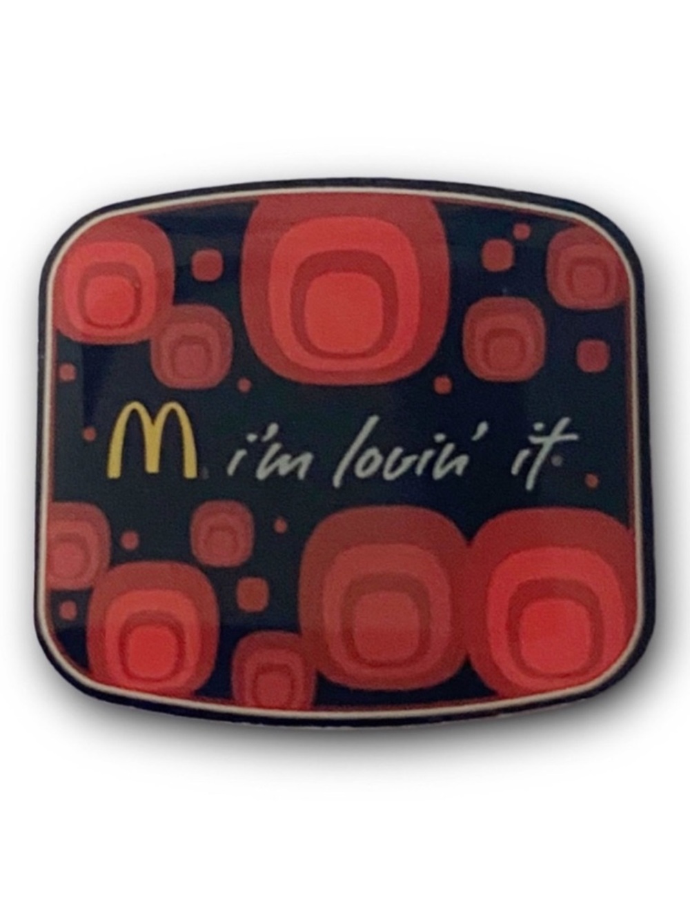 McDonald’s Pin I’m Lovin’ It Red & Black 2010 Square Dot Metal Lapel Pin 231